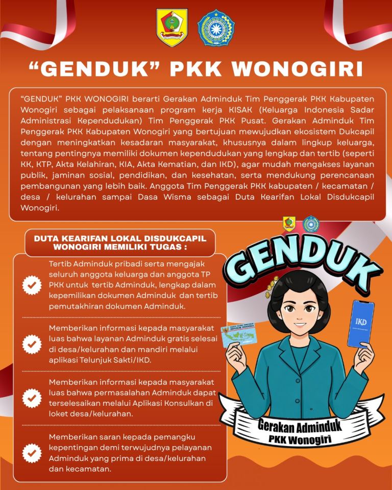 Penguatan Literasi Administrasi Kependudukan melalui Gerakan GENDUK PKK Wonogiri