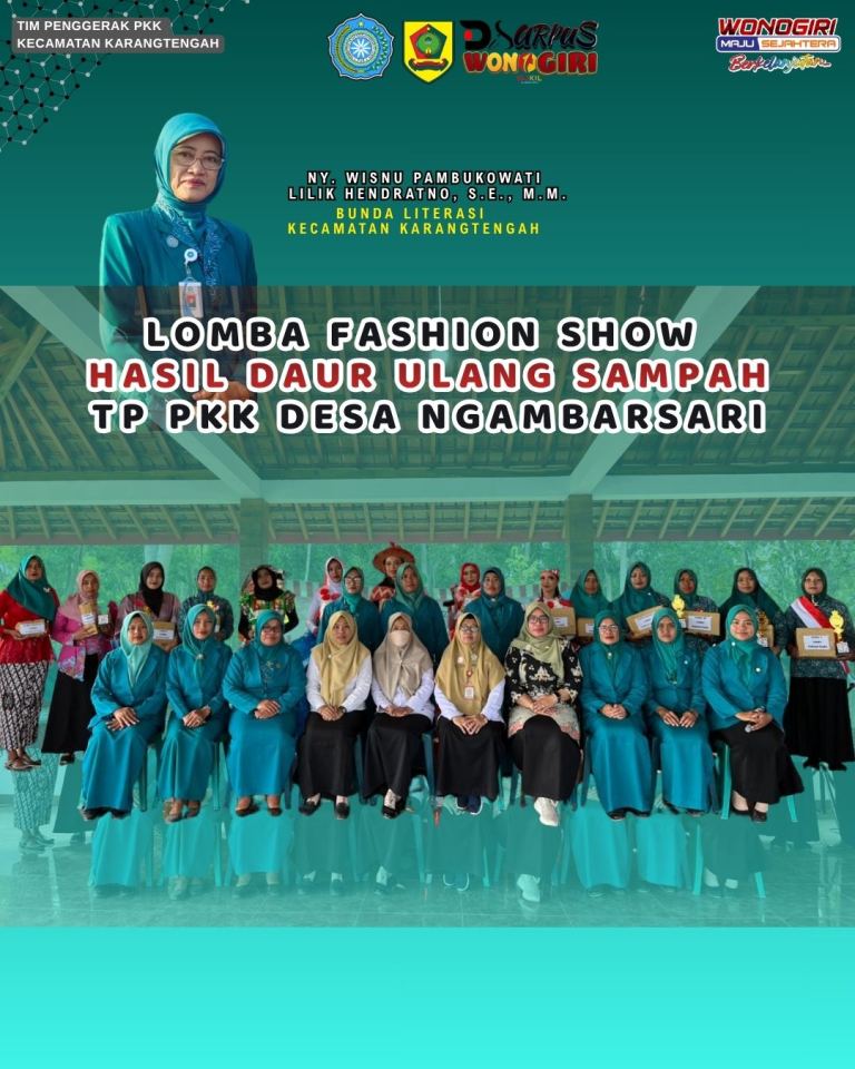 Edukasi Pemanfaatan Barang Bekas – TP PKK Desa Ngambarsari Gelar Lomba Fashion Show Hasil Daur Ulang Sampah