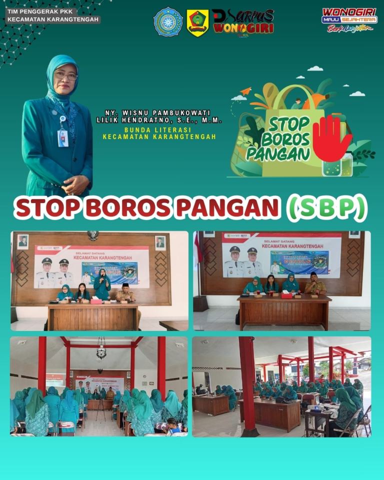 Rapat Konsultasi Tingkat Kecamatan - Pokja III TP PKK Kecamatan Karangtengah Sosialisasikan Gerakan “Stop Boros Pangan”