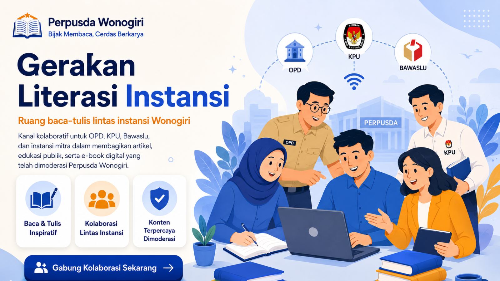 Gerakan Literasi Instansi: Inovasi Perpusda Wonogiri untuk Membangun Ruang Baca-Tulis Lintas Instansi
